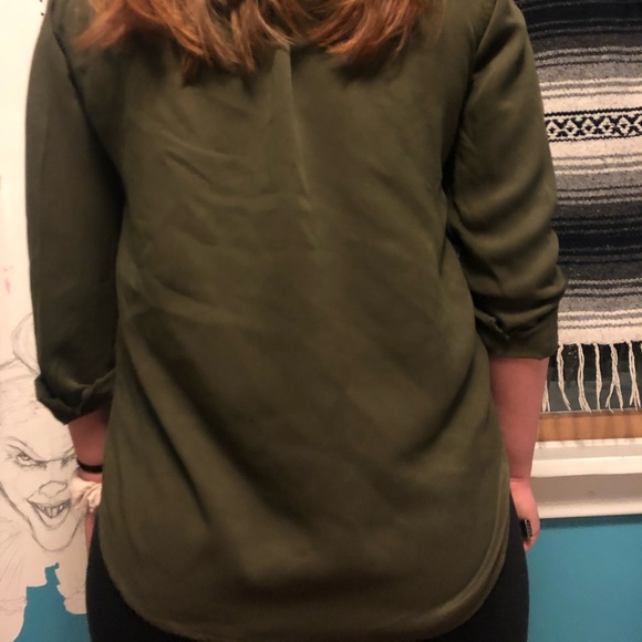 Forest green button up - Picture 3 of 3